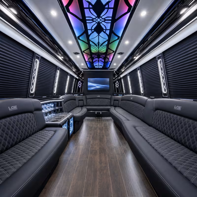 15 Passenger Party Bus Interior