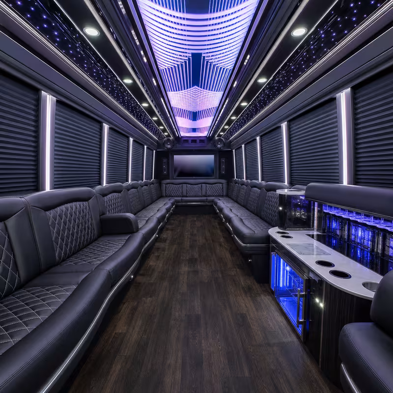 28 Passenger Party Bus Interior