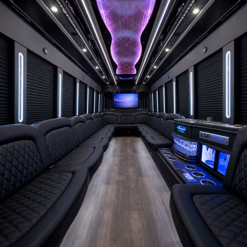 30 Passenger Party Bus Interior