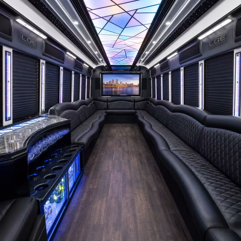 40 Passenger Party Bus Interior