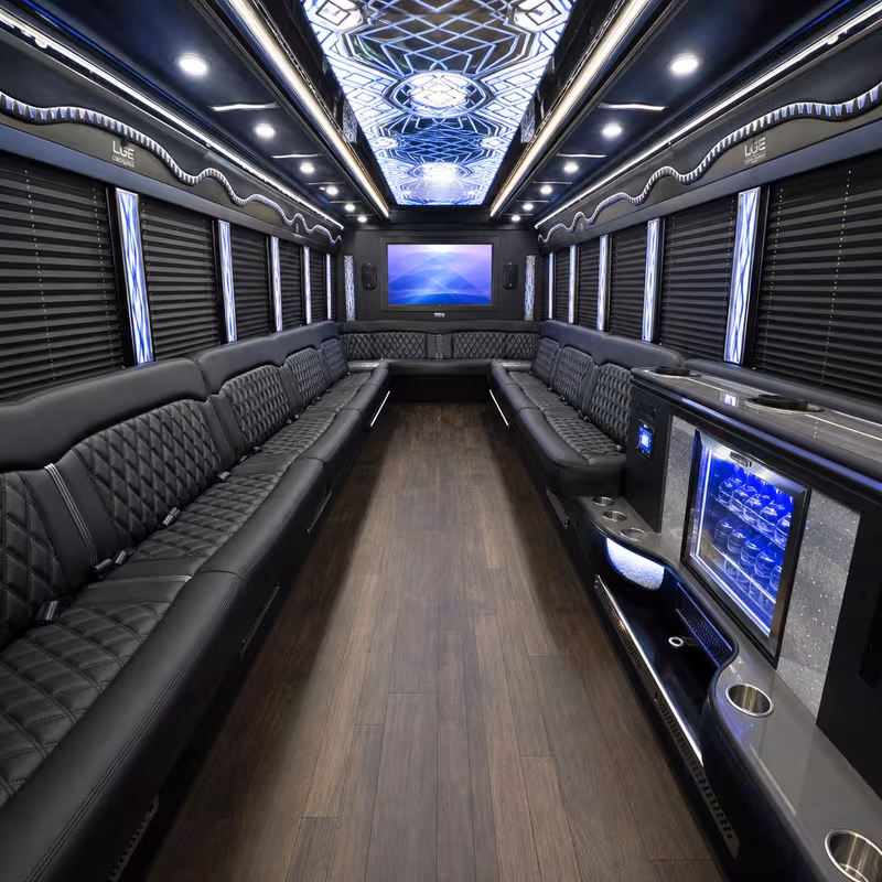 40 Passenger Party Bus Interior