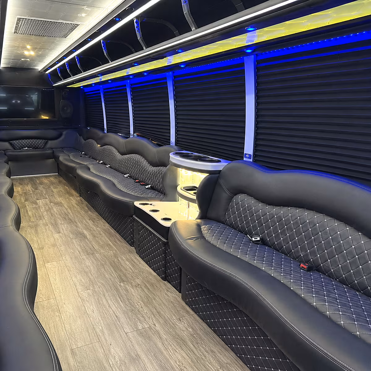 Newark Birthday, Sweet 16, & Quinceañera Transportation party bus interior