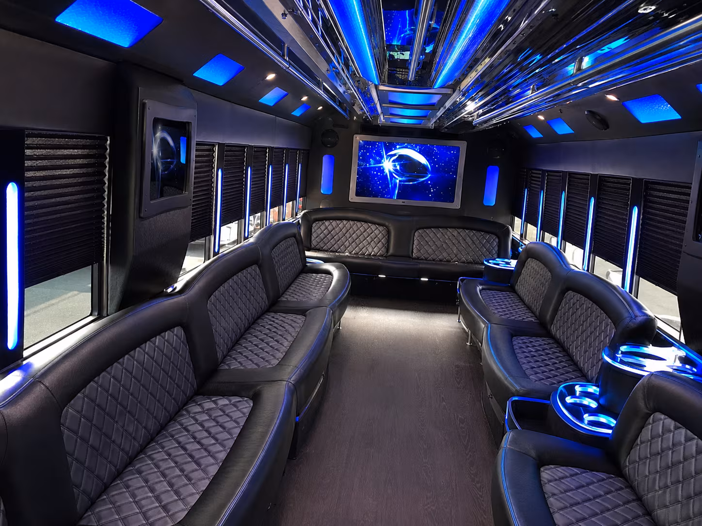Newark Concert & Music Festival Transportation party bus interior