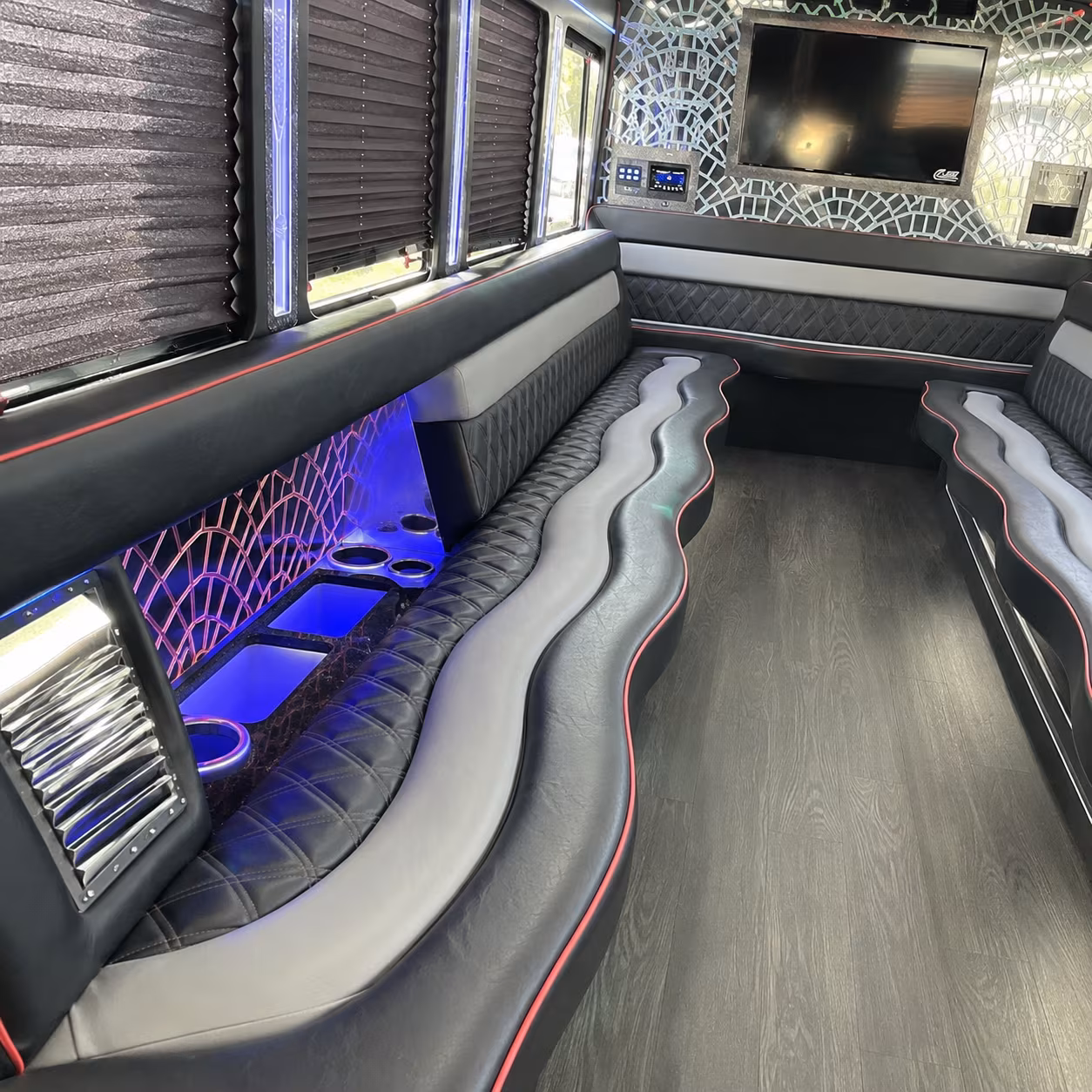 Newark Sporting Event Transportation party bus exterior