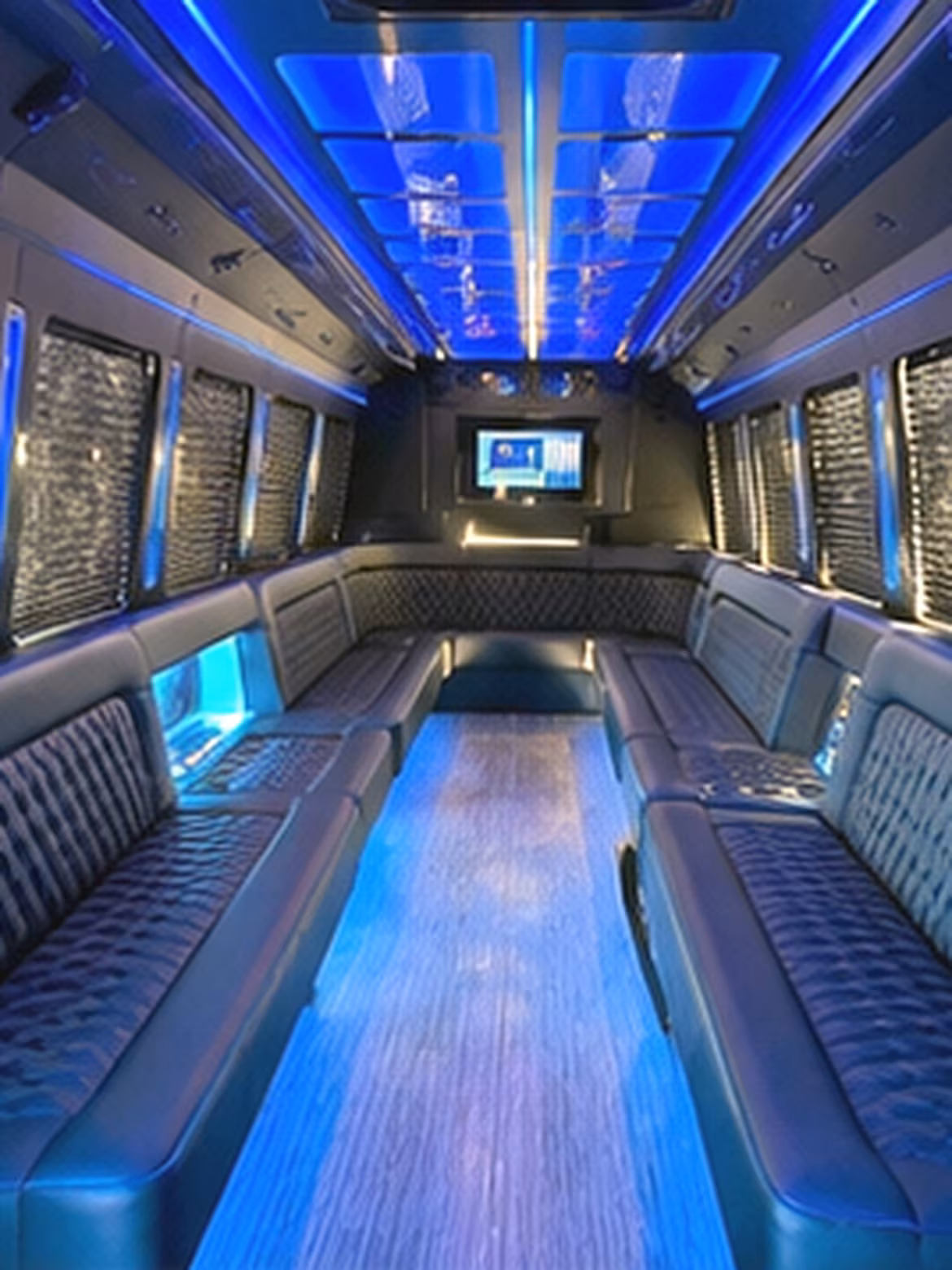 Newark Sporting Event Transportation party bus interior