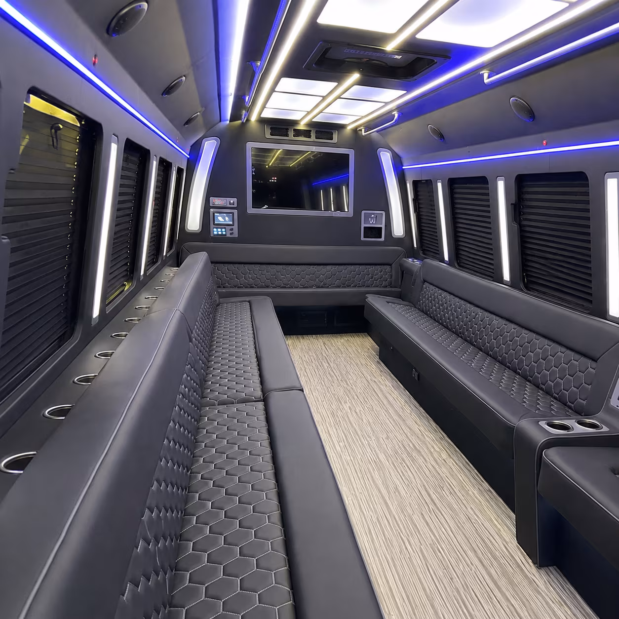 Newark Wedding Transportation party bus interior
