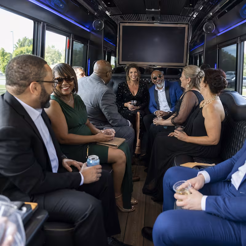 Black Mercedes Sprinter van staged for an Newark Private Event Transportation group